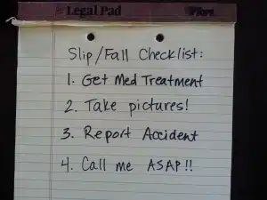 after slip fall accident checklist