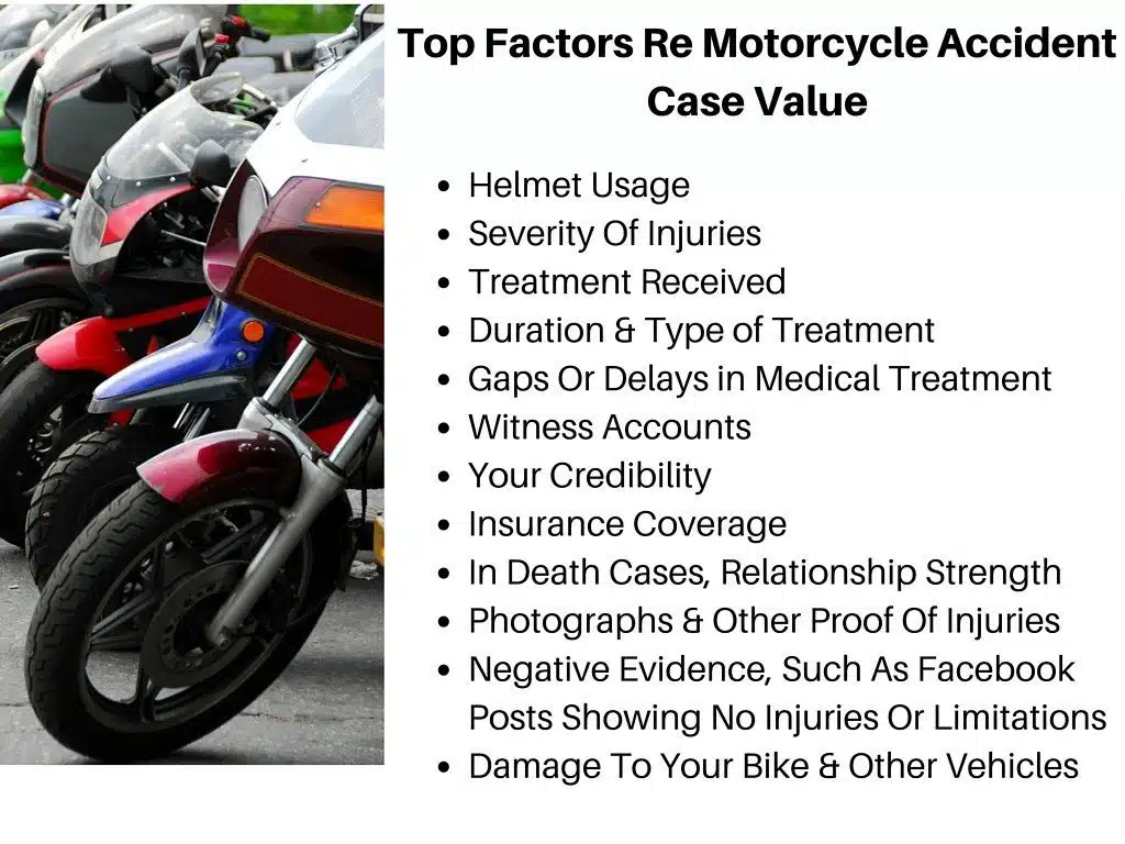 Top Factors Re Motorcycle Accident Case Value