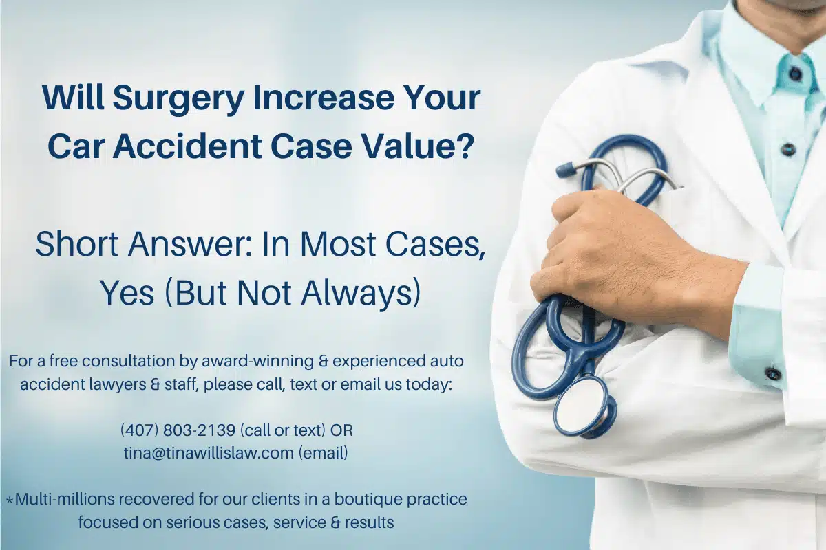 surgery car accident case value