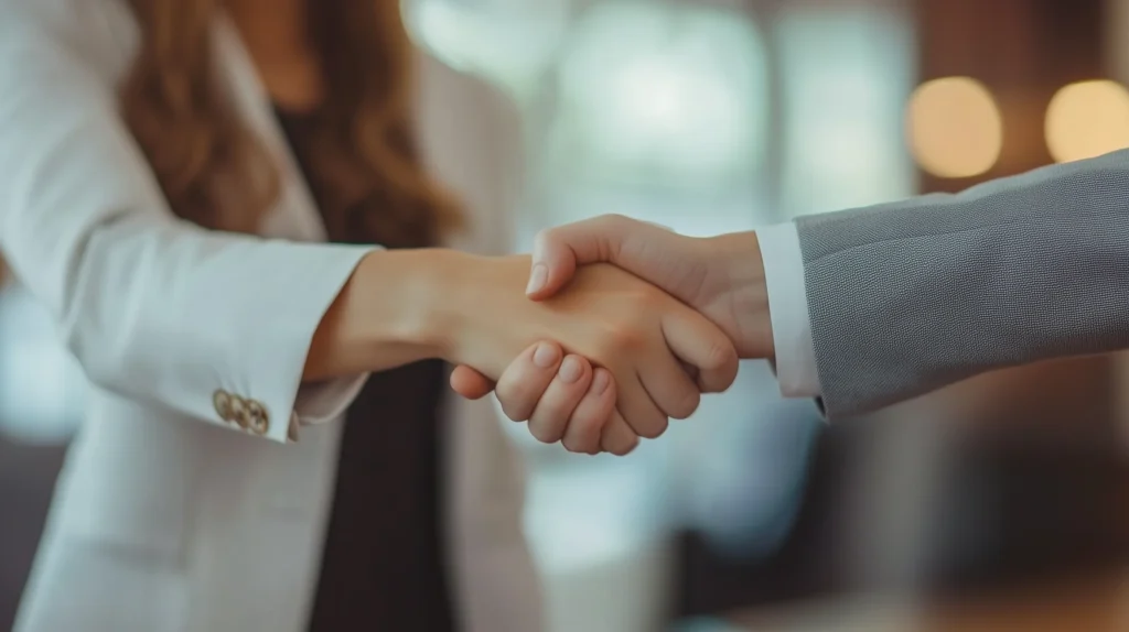 orlando car accident personal injury lawyer tina willis shaking hands with client