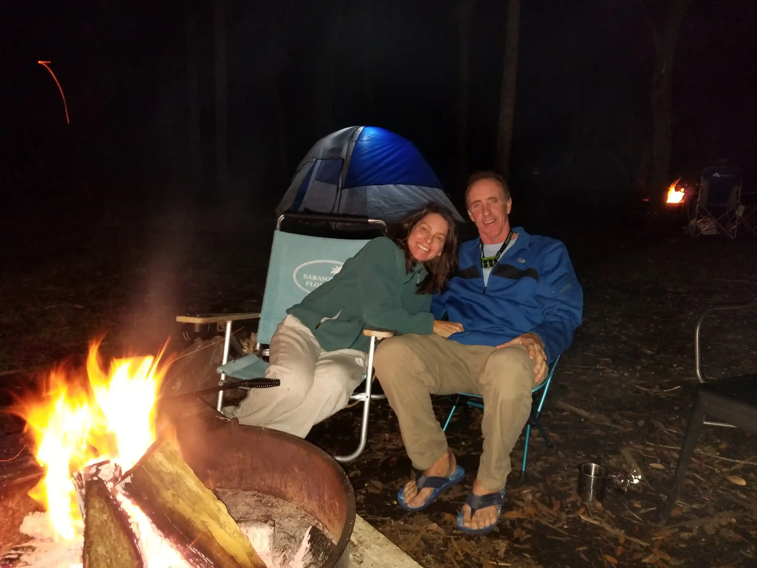 Orlando personal injury attorney Tina Willis camping with husband at Wekiva Springs State Park Apopka Florida