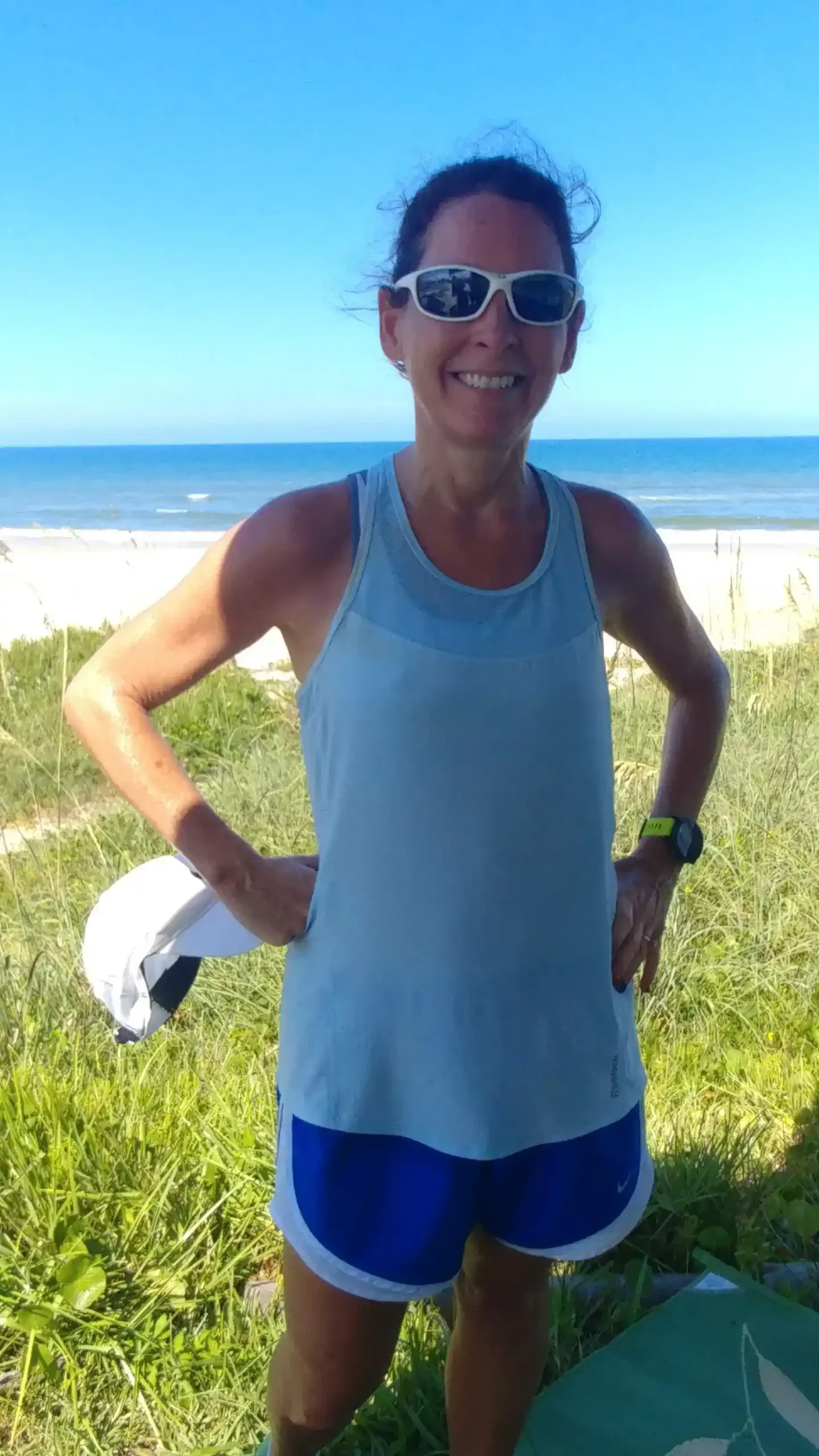 Orlando personal injury attorney Tina Willis running at Ormond Beach Florida at Coral Sands RV Park.