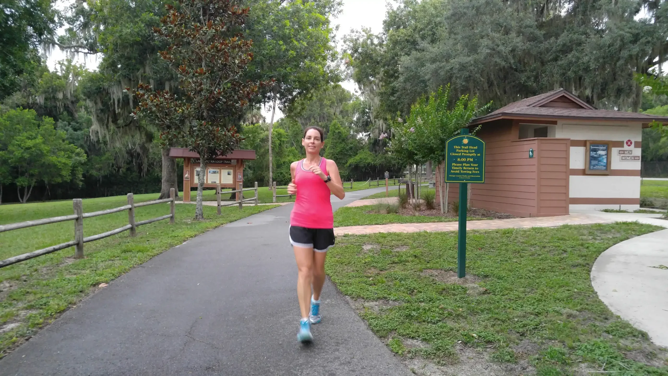 Tina Willis Orlando car accident lawyer running on Lake Apopka Loop Trail Apopka Florida