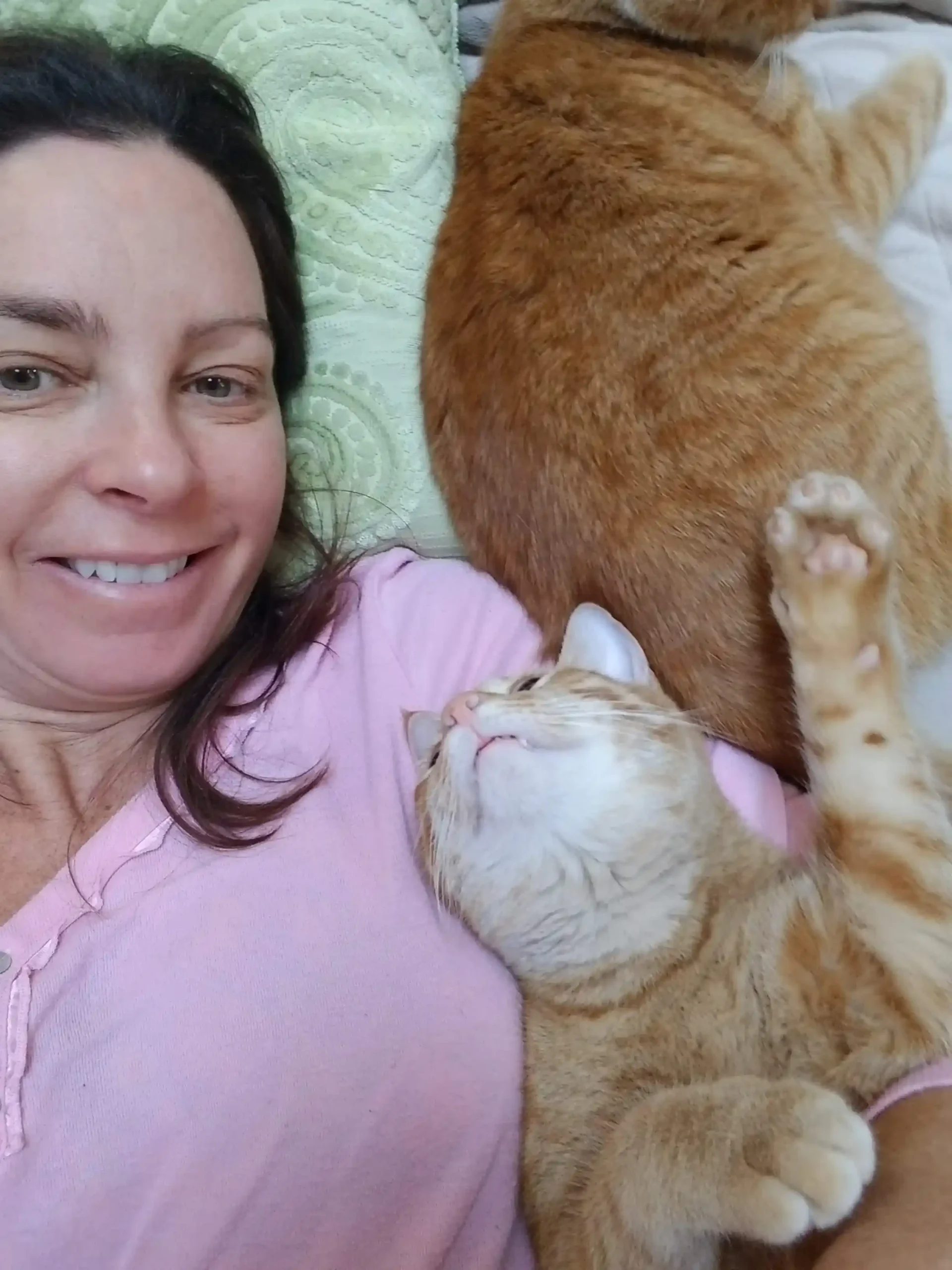 Orlando personal injury lawyer Tina Willis at home with two rescued cats Winter Garden Florida
