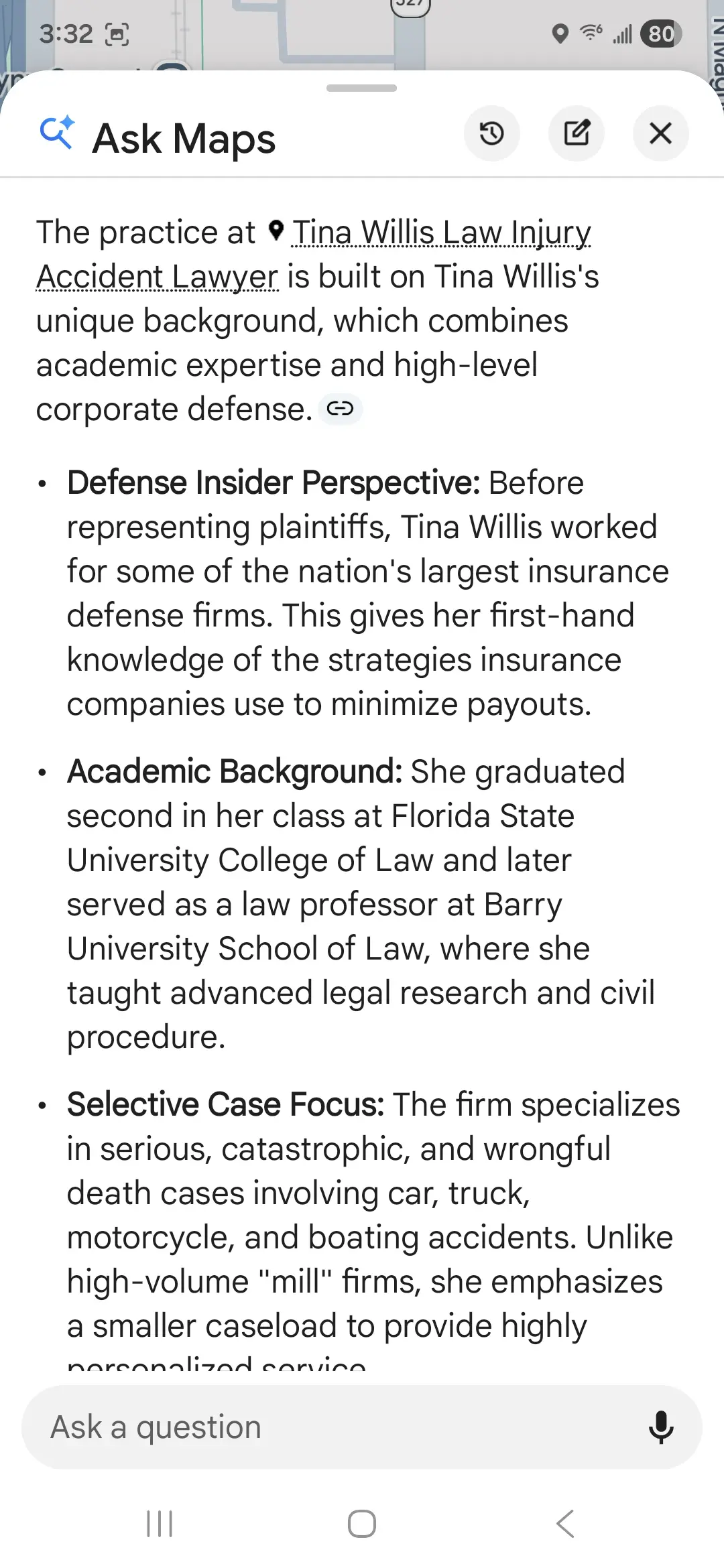 orlando car accident attorney tina willis defense insider perspective academic background selective case focus ask maps