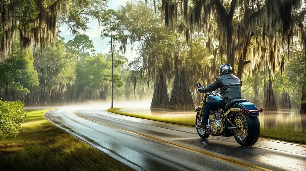 Orlando motorcycle accident attorney - rider on a Florida road